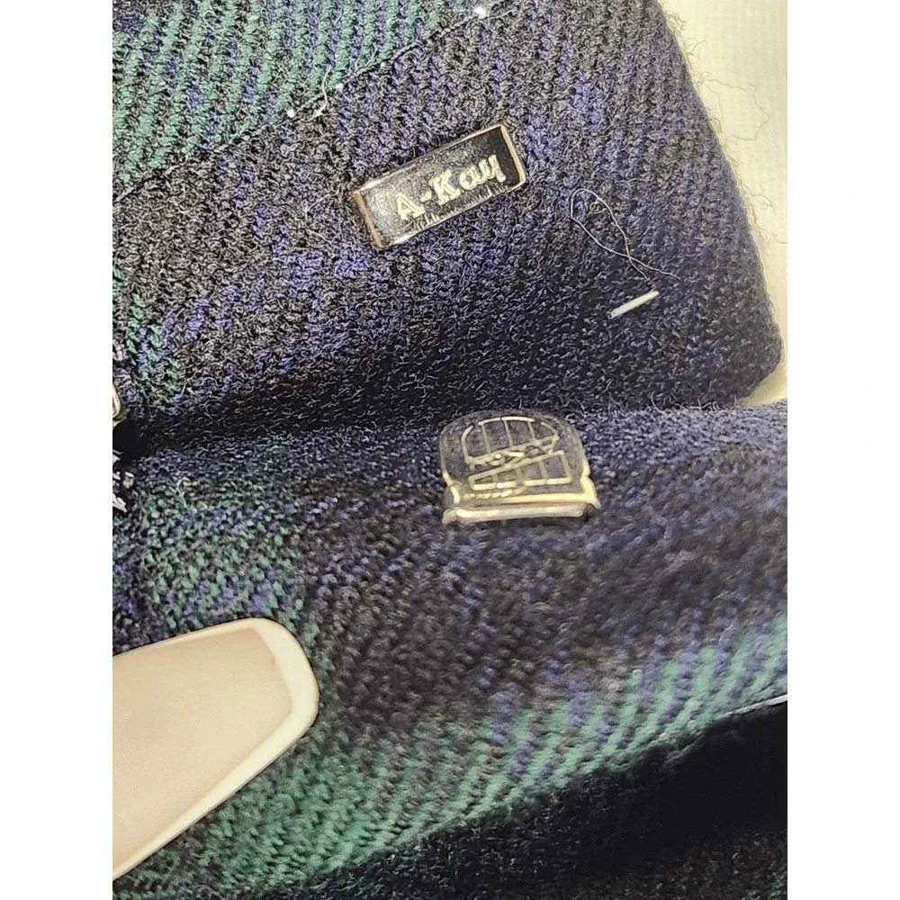 Vintage Mens Black Watch Tartan Plaid 100% Pure Wool Trousers Pants Sz 33 Preppy